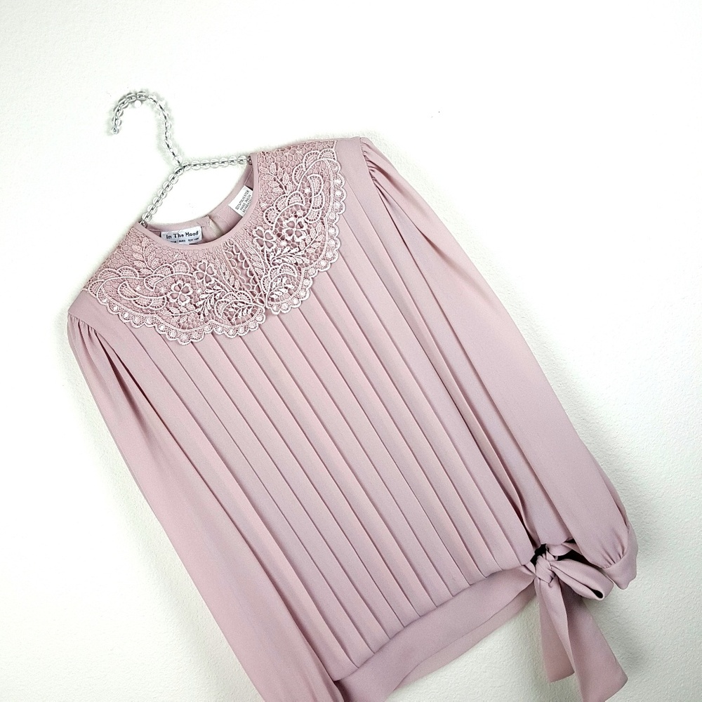 Vintage Mauve Pink Peter Pan Collar Blouse